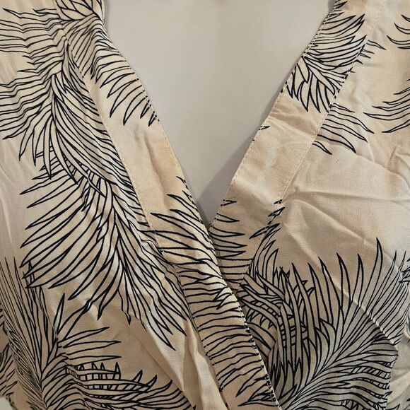 Angels by the Sea Palm Tree Leaves Olive Rayon Short Dress Size S/M - Picture 5 of 13